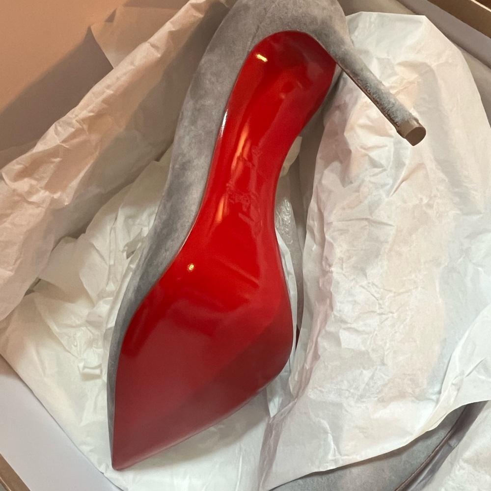 Christian Louboutin Grey Suede Stiletto Heels